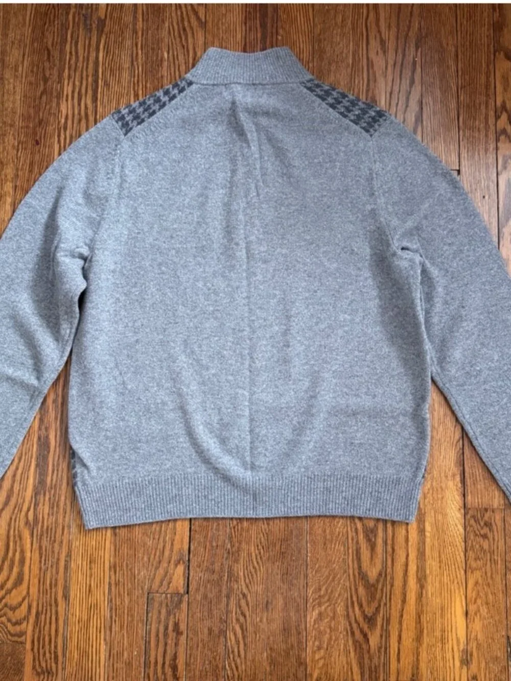 Brooks Brothers Wool Houndstooth Quarter Zip